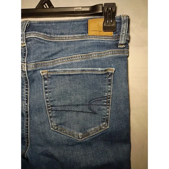 American Eagle Kick Boot Jeans Women 8 Short 30x30 Blue Denim Next Level Stretch - Picture 7 of 10